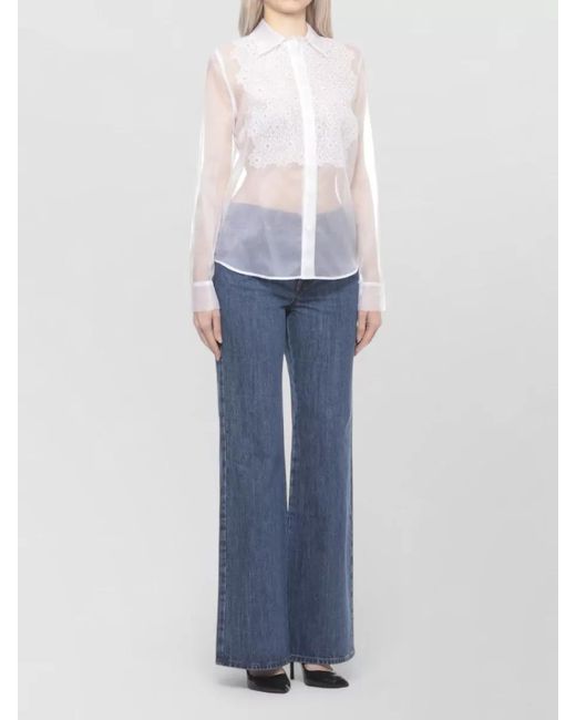 P.A.R.O.S.H. White Silk Long-Sleeve Shirt