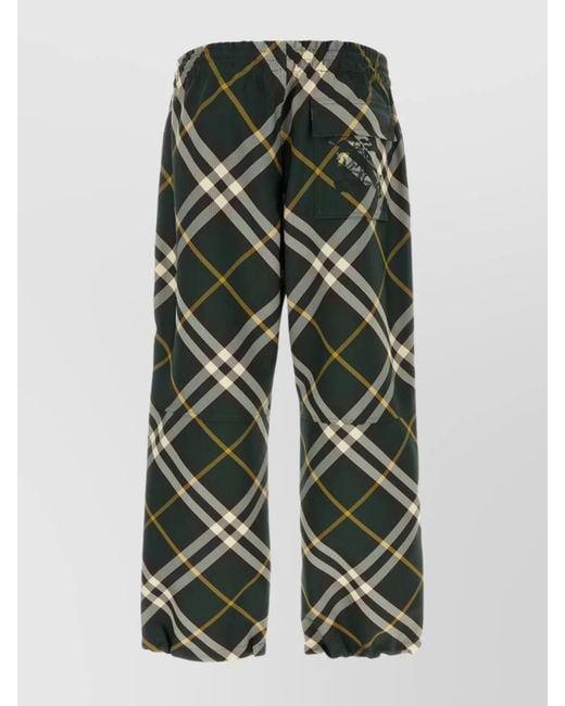Burberry Multicolor Checked Wide-Leg Trousers for men