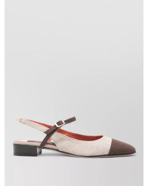 CAREL PARIS Pink Cotton Slingback Ballerina Shoes
