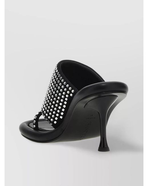 J.W. Anderson Black Leather Crystal Mules