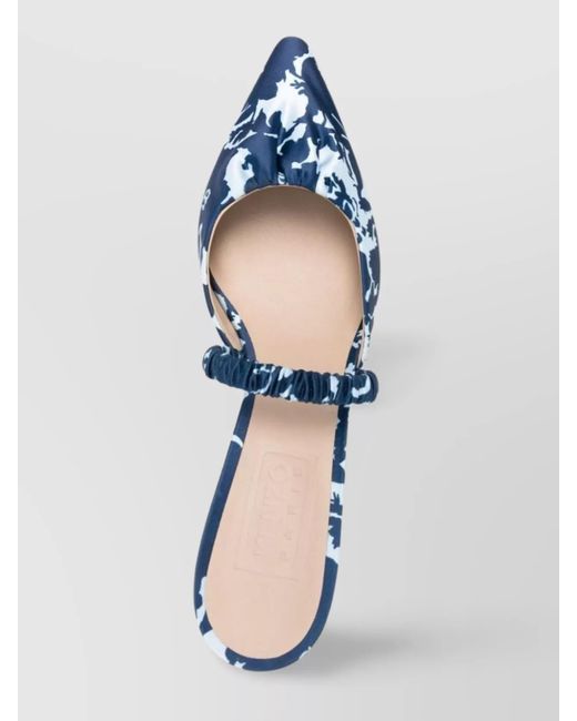 KENZO Blue Printed Satin Mules
