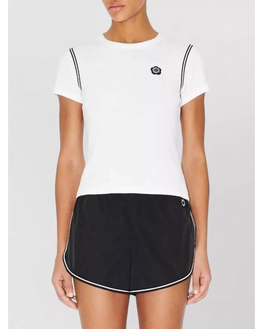 KENZO White Cotton Embroidered T-Shirt