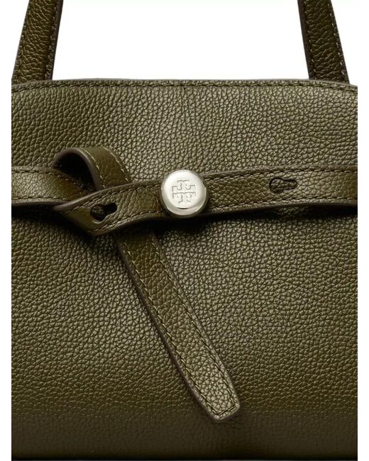 Tory Burch Green Romy Small Leather Boston Shoulder Bag