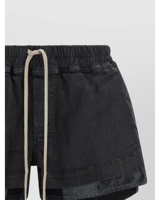 Rick Owens Black Relaxed Boxer Shorts Featuring Practical Pockets