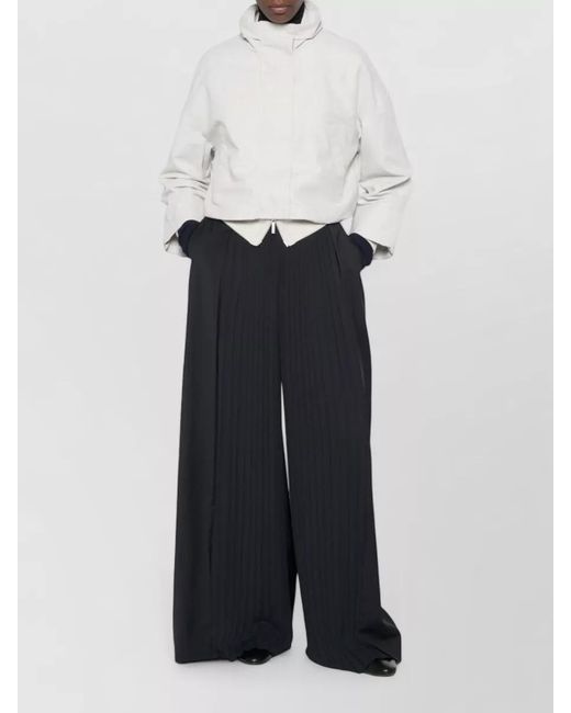 Emporio Armani White Cropped Cotton Blend Blouson Jacket