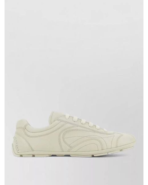 Prada Natural Leather Low-Top Sneakers
