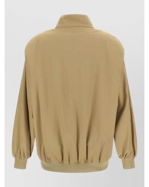 MM6 by Maison Margiela Natural Stitch Detail Jacket High Collar Buttons