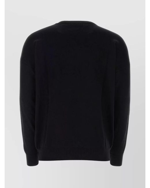 Marcelo Burlon Black Cashmere-Blend Ribbed Loose-Fit Sweater for men