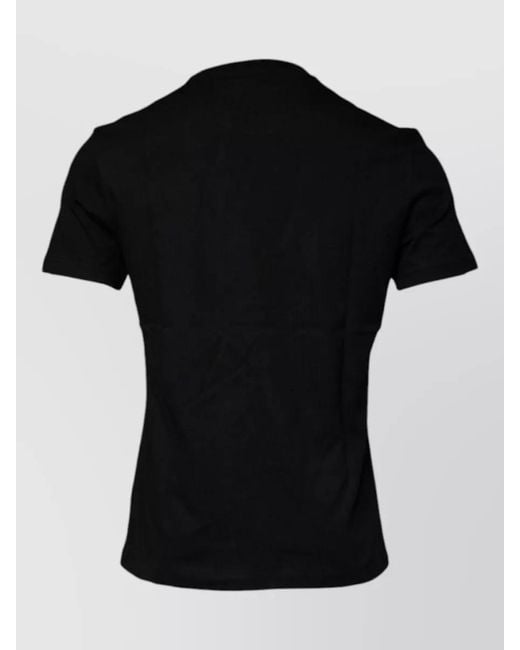 Versace Black Cotton Logo-Print Crew-Neck T-Shirt for men