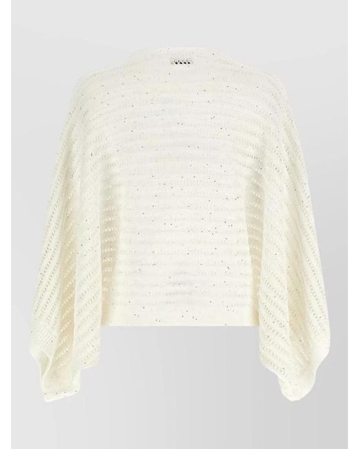 Peserico White Fine-Knit Sweater