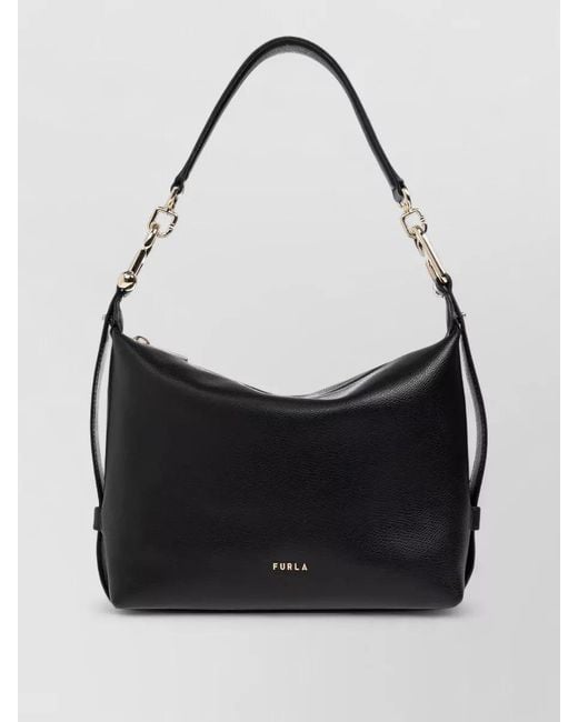 Furla Black Shoulder Bag Adjustable Strap Tone Hardware