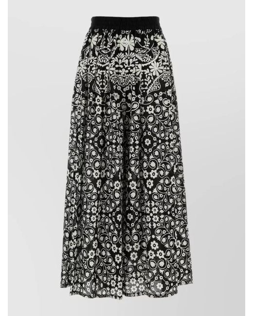 Weekend by Maxmara White Palanca Cotton Skirt High Waist Midi
