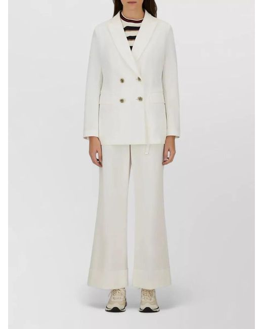 Herno White Tailored Suit Jacket Trousers Notched Lapels