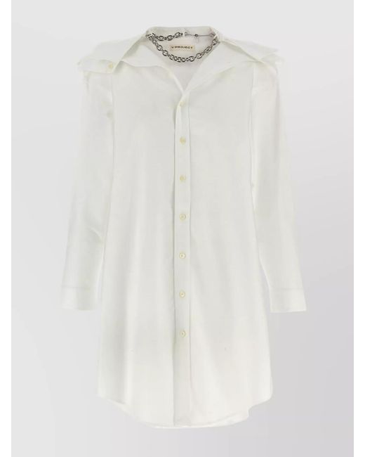 Y. Project White Cotton Shirt Dress