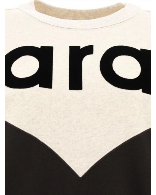 Isabel Marant Black Two-Tone Oversized Cotton-Blend Logo-Print Sweatshirt
