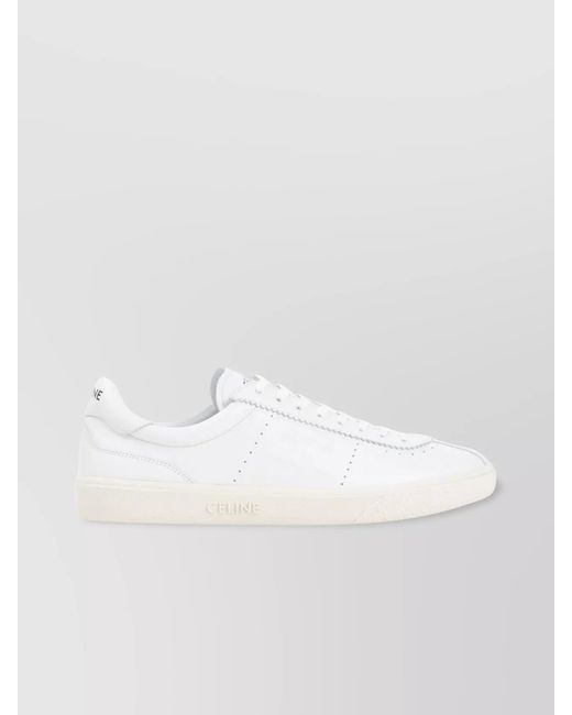 Céline White Calfskin Leather Low-Top Sneakers for men