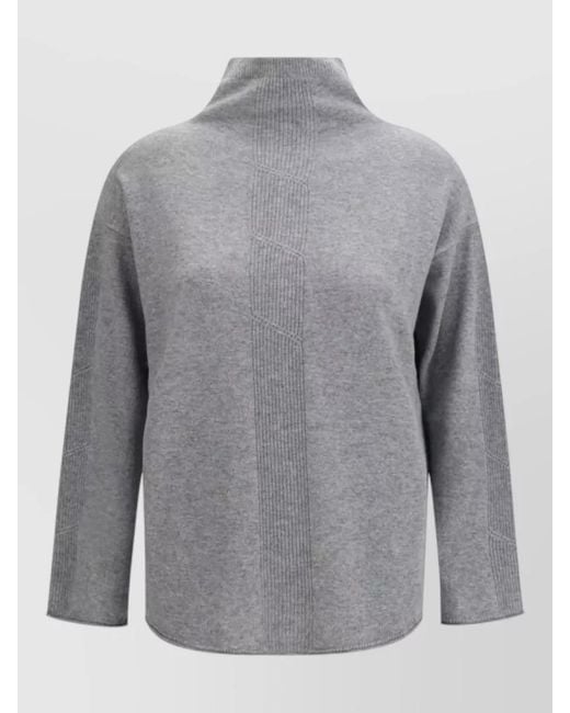 Max Mara Gray Cashmere Turtleneck Sweater