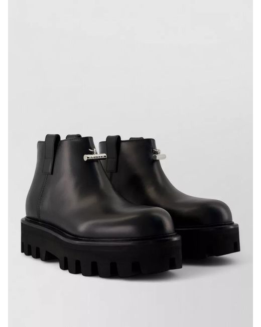 McQueen Black Leather Ankle Boots for men