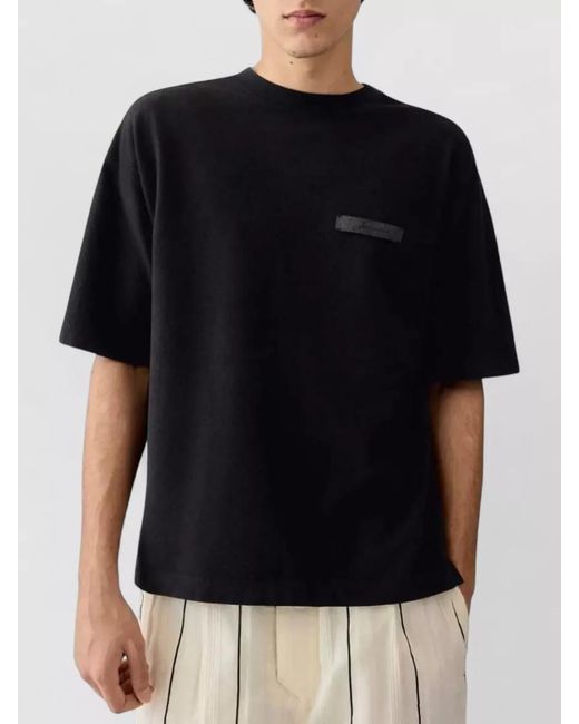 Jacquemus Black Ribbon Crew Neck Regular Fit T Shirt for men