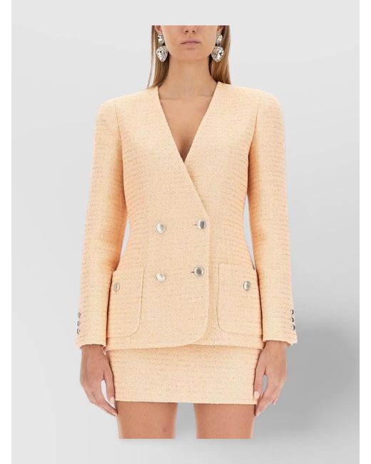 Alessandra Rich Natural Regular-Fit Tweed Jacket