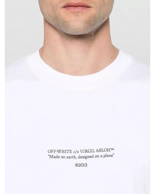 Off-White c/o Virgil Abloh White Cotton Skate T-Shirt Crew Neck Print for men