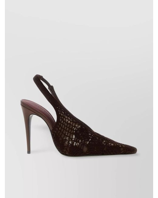 Magda Butrym Brown Crochet Slingback Pumps