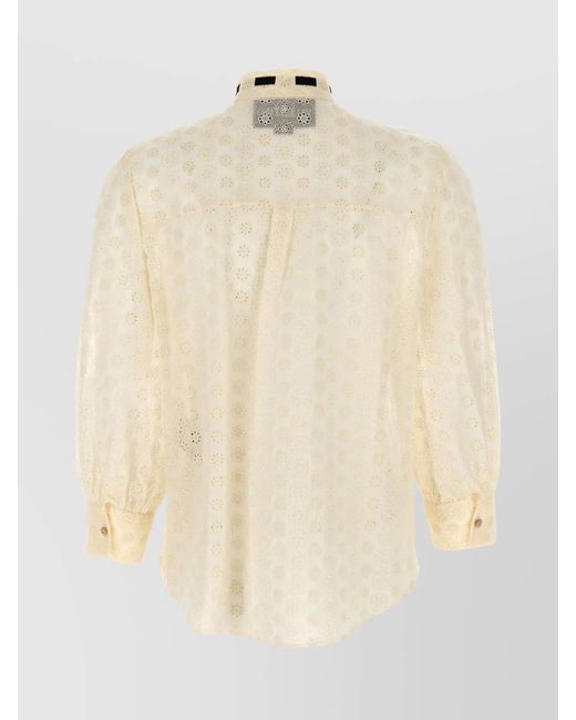 Valentino Garavani Natural Cotton Broderie-Anglaise Blouse
