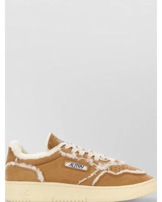 Autry Natural Low Sneakers Perforated Detailing Rubber Sole Silk Nylon