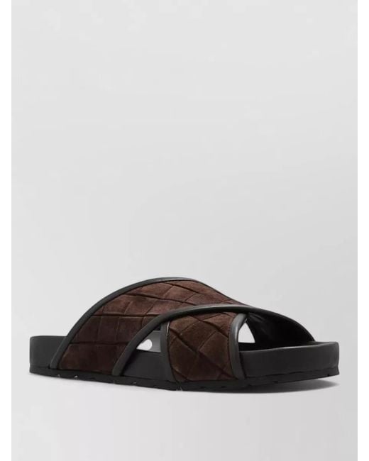 Bottega Veneta Brown Lamb Leather Flat Sandals for men