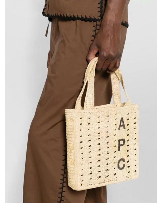 A.P.C. Natural June Small Woven Beach Tote Bag