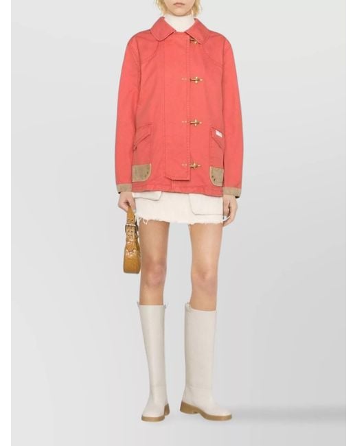 Fay Pink Cotton Fitted Jacket