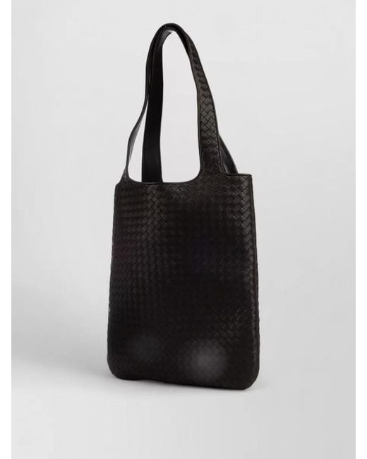 Bottega Veneta Black Tote Bag Dual Handles Woven Texture for men