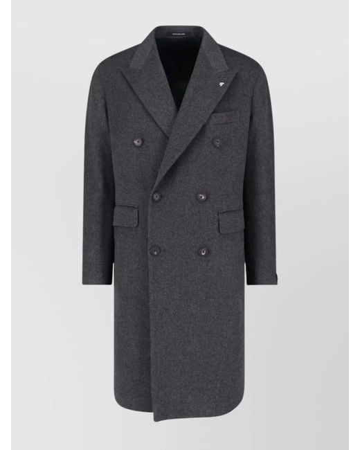 Tagliatore Gray Notch Lapel Jacket With Flap And Chest Pocket for men