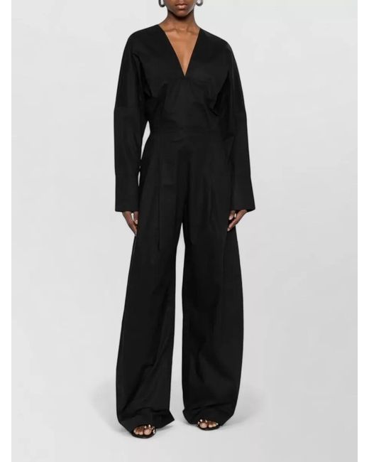 Thelatest Blue Drew Popeline Trousers Pleated Wide Leg