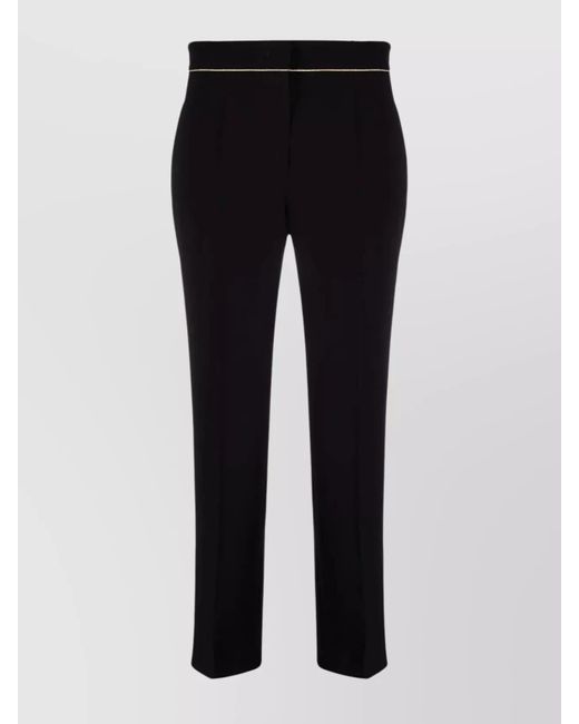 Max Mara Black Waistband Cropped Trousers Side Pockets
