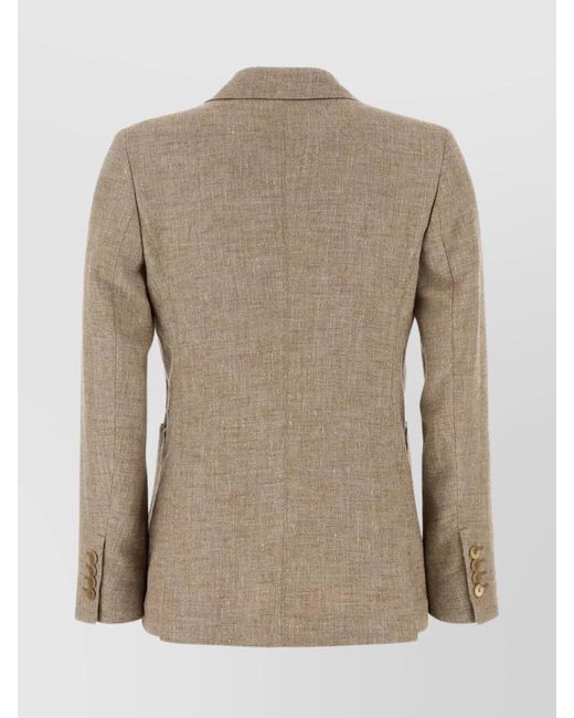 Max Mara Natural Linen Blend Double-Breasted Blazer