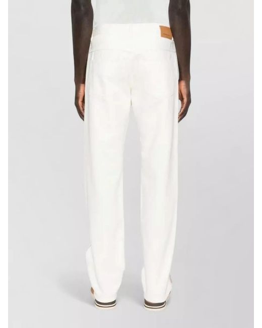Isabel Marant White Embroidered Straight-Leg Jeans for men