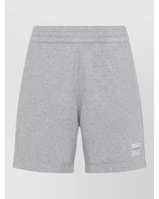 Givenchy Gray Cotton Logo-Patch Shorts for men