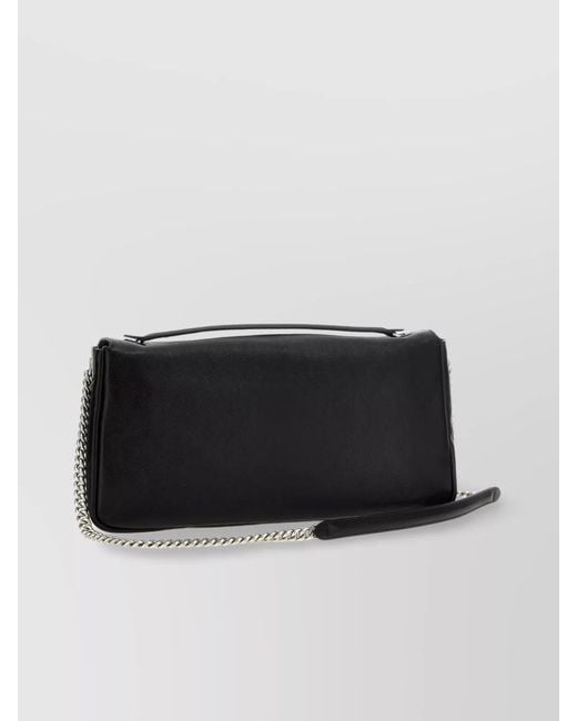 Fendi Black Baguette Large Leather Shoulder Bag