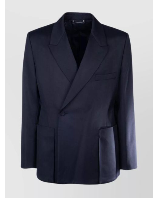 Dior Blue Jackets With Front Pockets And Long Sleeves for men