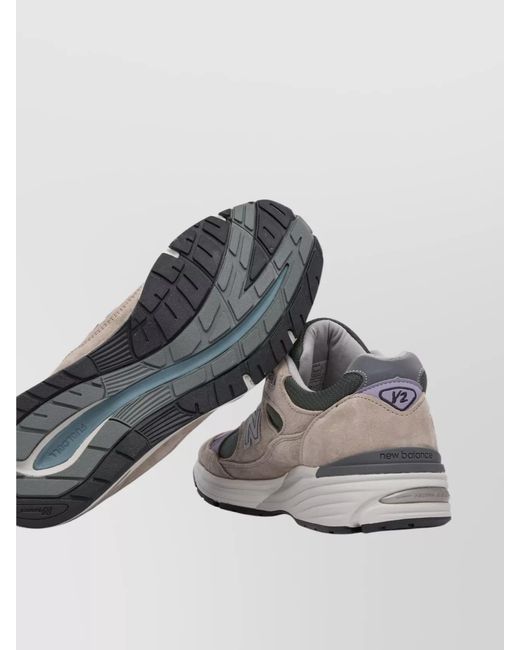 New Balance Gray Leather Low-Top Sneakers for men