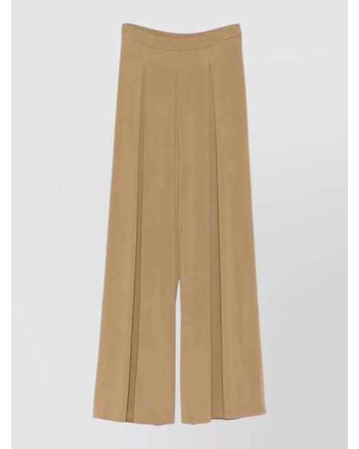 Max Mara Natural High-Rise Pleated Wide-Leg Bermuda Shorts