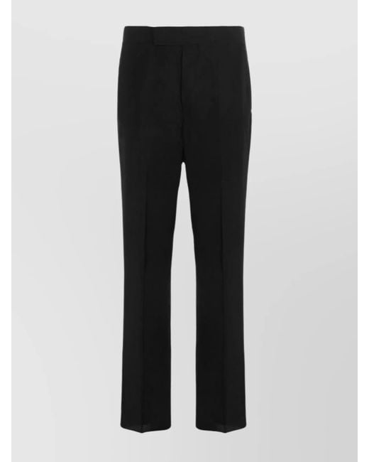 SAPIO Black 'Straight Leg' Woven Trousers With Belt Loops for men