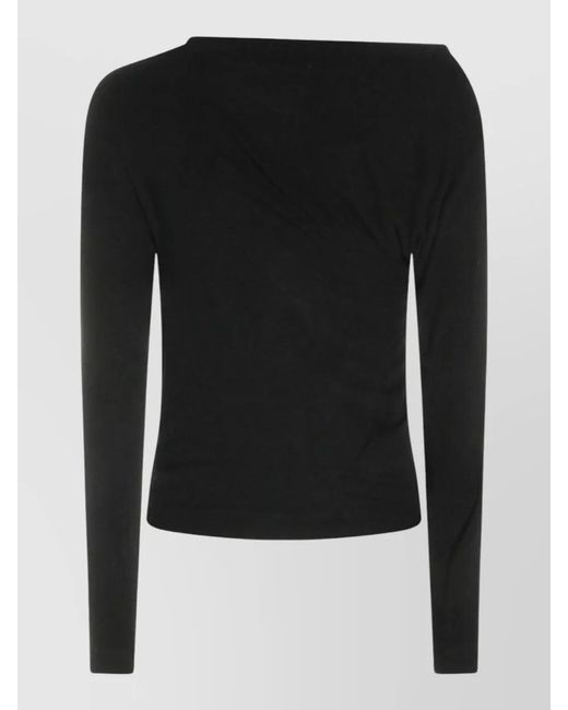 Vivienne Westwood Black Long Sleeve Asymmetric Ribbed Knit Top