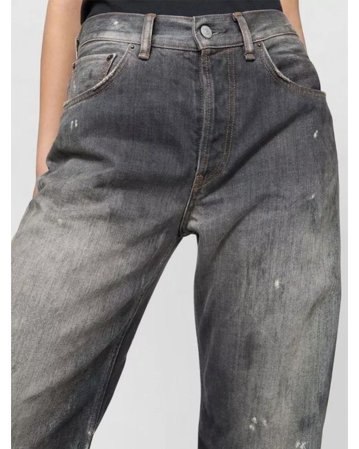Acne Gray Denim Wide-Leg Trousers