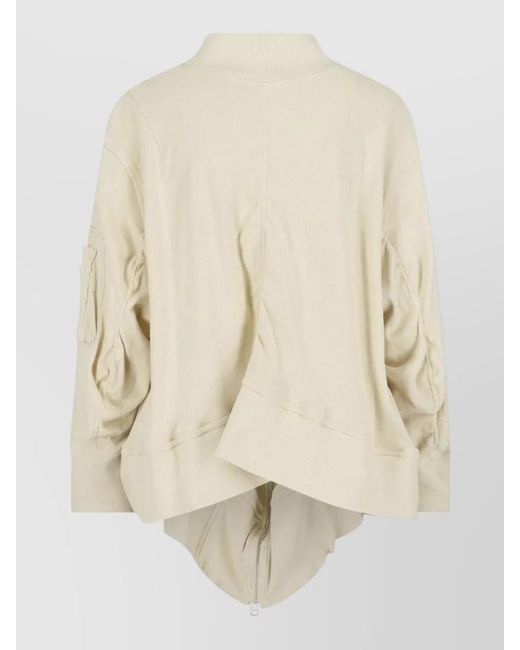 Undercover Natural Coat Front Pockets Ribbed Texture Sleeve Pocket