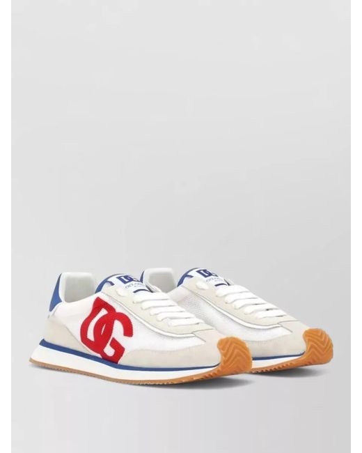 Dolce & Gabbana Blue Leather Low-Top Sneakers for men