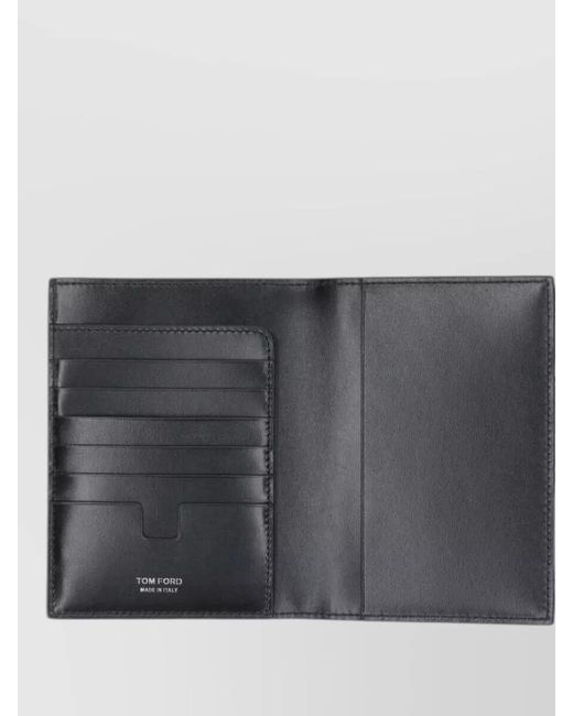 Tom Ford Blue Bi Fold Wallets Embossed Texture Design for men