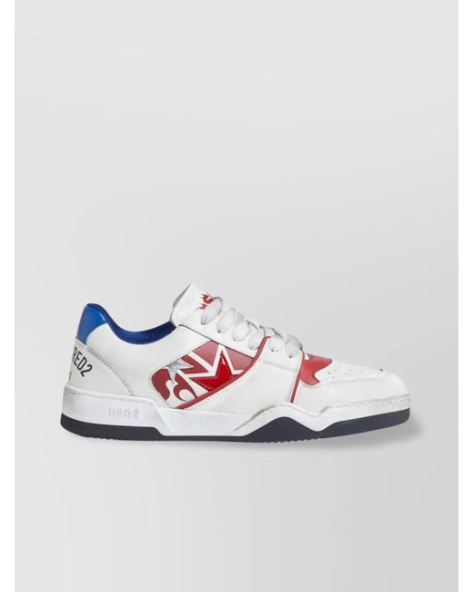 DSquared² Metallic Leather Panelled Low-Top Sneakers for men