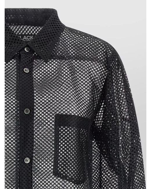 Comme des Garçons Gray Longline Mesh Shirt Featuring Chest Pocket for men